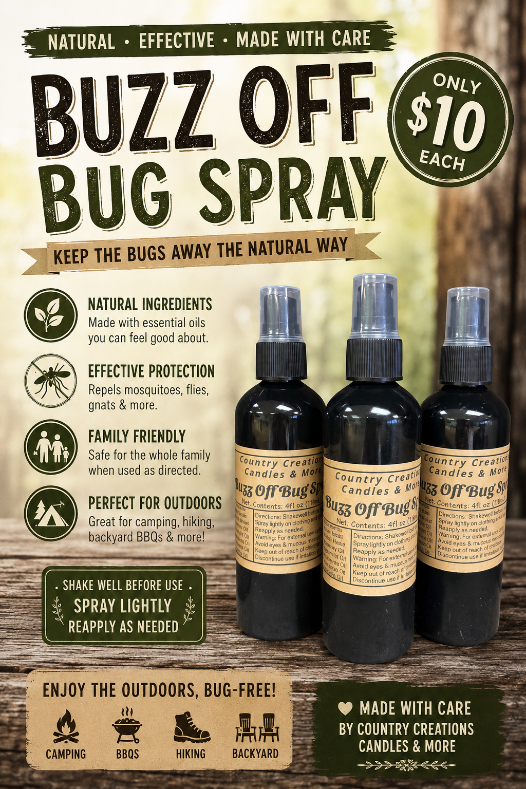 Buzz off bug spray